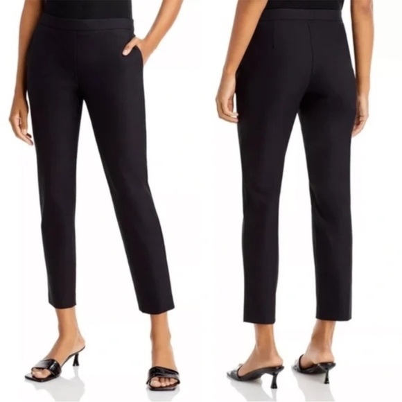 Theory Pants - Theory Thaniel Approach Stretch Cropped Black Pull On Pants, size 10